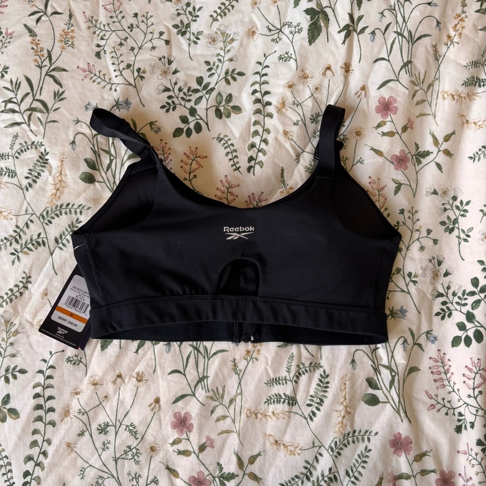 Reebok Women's Black Zip-Front Sports Bra - Picture 5 of 6